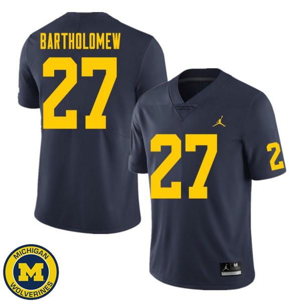 Men Michigan Wolverines #27 Christian Bartholomew Navy High School Jersey